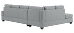 Dunstan 2-Pc Gray Fabric Reversible Sectional Sofa