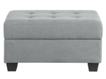 Dunstan Gray Textured Fabric Ottoman with Storage