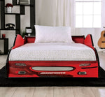 Dustrack Race Car Design Red Wood Twin Bed