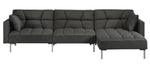 Duzzy Dark Gray Fabric Reversible Adjustable Sectional Sofa