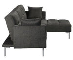 Duzzy Dark Gray Fabric Reversible Adjustable Sectional Sofa