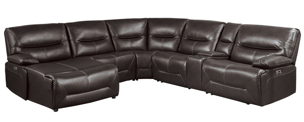 Dyersburg 6-Pc Brown LAF Power Recliner Sectional Sofa