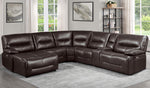 Dyersburg 6-Pc Brown LAF Power Recliner Sectional Sofa