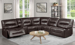 Dyersburg 6-Pc Brown Power Recliner Sectional Sofa