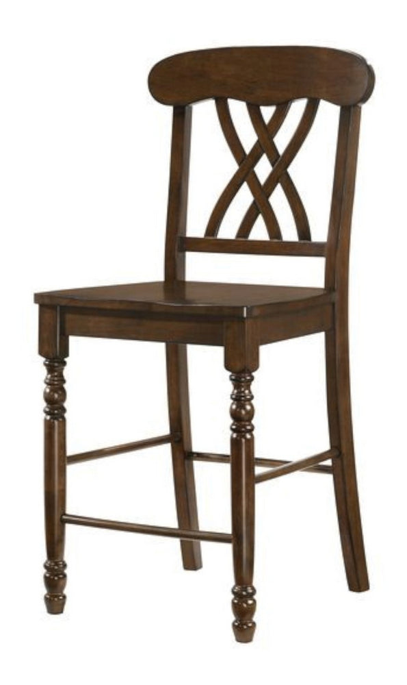 Dylan 2 Walnut Wood Counter Height Chairs