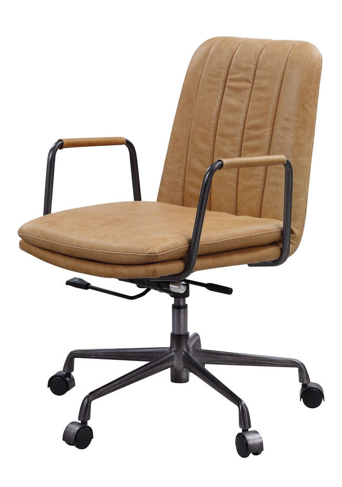 Eclarn Rum Top Grain Leather Swivel Office Chair