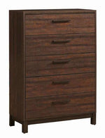 Edmonton 5-Pc Rustic Tobacco Wood Queen Bedroom Set