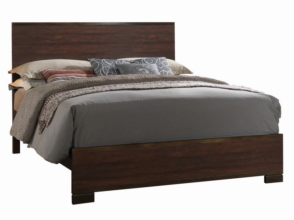 Edmonton Rustic Tobacco Wood Queen Panel Bed