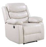 Eilbra Beige PU Leather Power Recliner