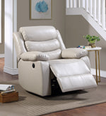 Eilbra Beige PU Leather Power Recliner