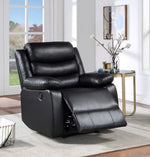 Eilbra Black PU Leather Power Recliner