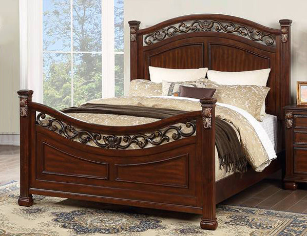 Eileen Cherry Wood King Poster Bed