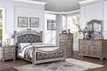 Eileena Grey/Champagne Wood King Poster Bed