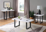 Eimear White/Black Metal End Table