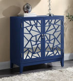 Einstein Blue Wood Console Table with Magnetic Door Catches