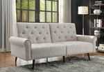 Eiroa Beige Fabric Button Tufted Adjustable Sofa Bed