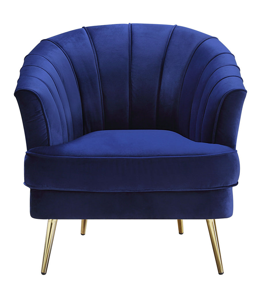 Eivor Blue Velvet Channel Tufted Chair – Aetna Stores