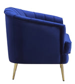 Eivor Blue Velvet Channel Tufted Chair