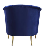 Eivor Blue Velvet Channel Tufted Chair