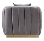 Elchanon Gray Velvet Plush Tufted Chair