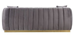 Elchanon Gray Velvet Plush Tufted Sofa