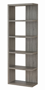 Harrison Weathered Grey Wood 5-Tier Bookcase