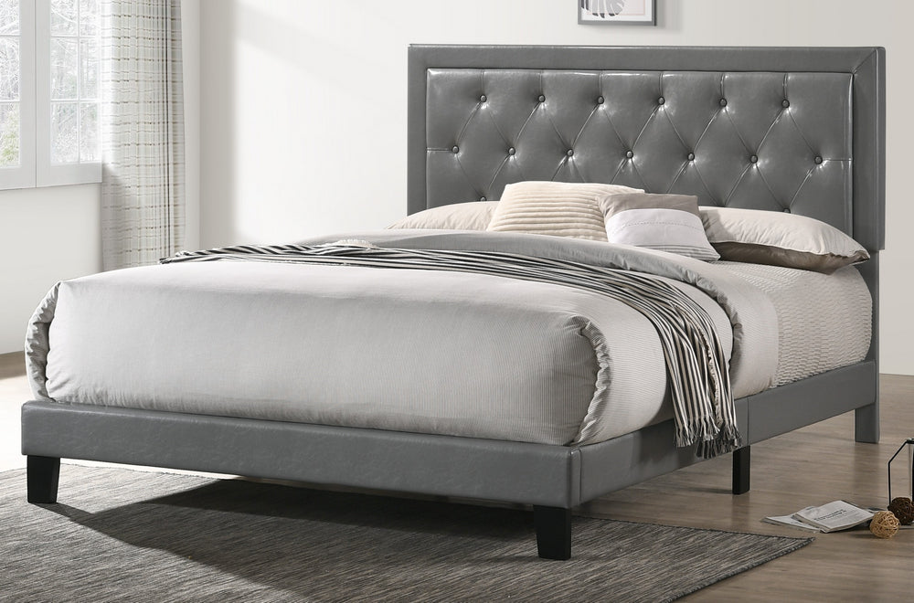 Eliana Gray Faux Leather Full Bed