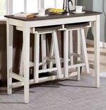 Elinor 3Pc White/Gray Counter Height Table Set