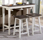 Elinor 3Pc White/Gray Counter Height Table Set