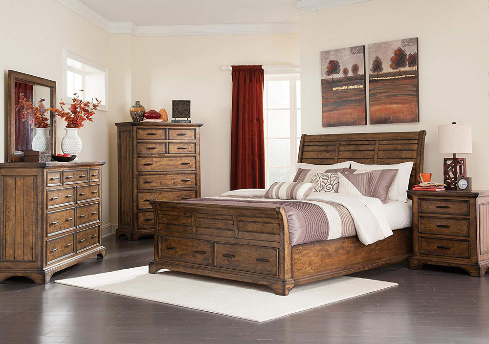 Elk Grove 5-Pc Vintage Bourbon Cal King Bedroom Set (Oversized)