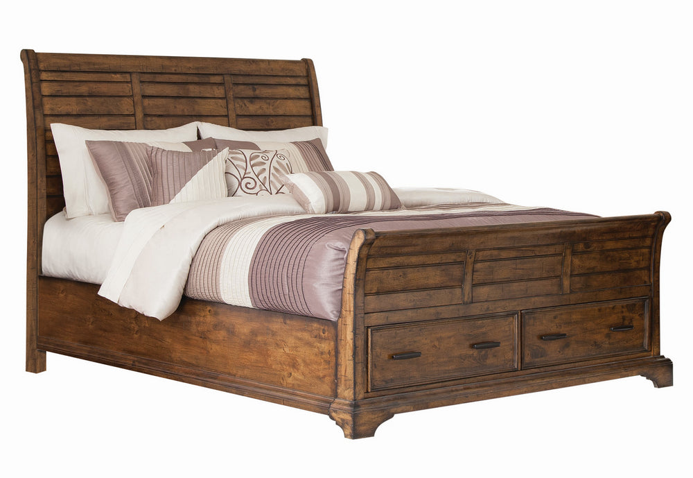 Elk Grove Vintage Bourbon Wood Queen Sleigh Bed