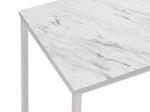 Elliana White Faux Marble/Satin Nickel Metal Coffee Table