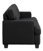 Elmont Black Textured Fabric Loveseat