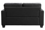 Elmont Black Textured Fabric Loveseat