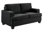 Elmont Black Textured Fabric Loveseat