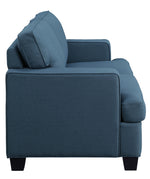 Elmont Blue Textured Fabric Loveseat