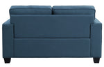 Elmont Blue Textured Fabric Loveseat