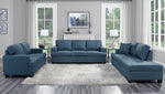 Elmont Blue Textured Fabric Sofa