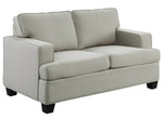 Elmont Khaki Textured Fabric Loveseat