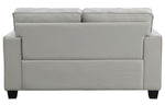 Elmont Khaki Textured Fabric Loveseat