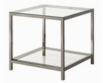 Elora 3-Pc Clear Glass/Black Nickel Metal Coffee Table Set