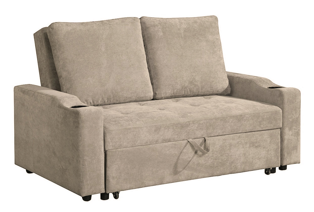 Elouise Neutral Fabric Pull-Out Sofa Bed