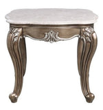 Elozzol Antique Bronze Finish Wood/Marble End Table