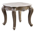 Elozzol Antique Bronze Finish Wood/Marble End Table