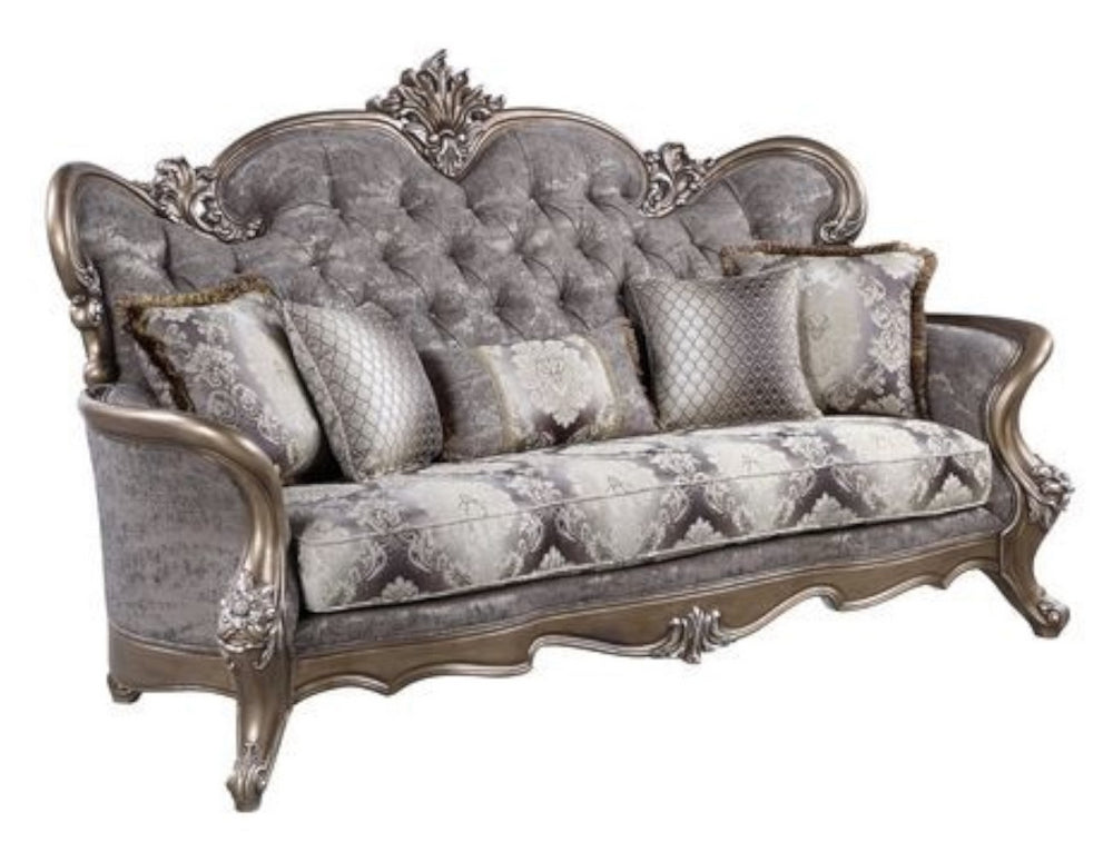 Elozzol Fabric/Antique Bronze Finish Sofa (Oversized)