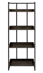 Ember Dark Oak Wood/Sandy Black Metal Bookcase