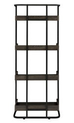 Ember Dark Oak Wood/Sandy Black Metal Bookcase