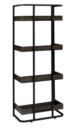 Ember Dark Oak Wood/Sandy Black Metal Bookcase