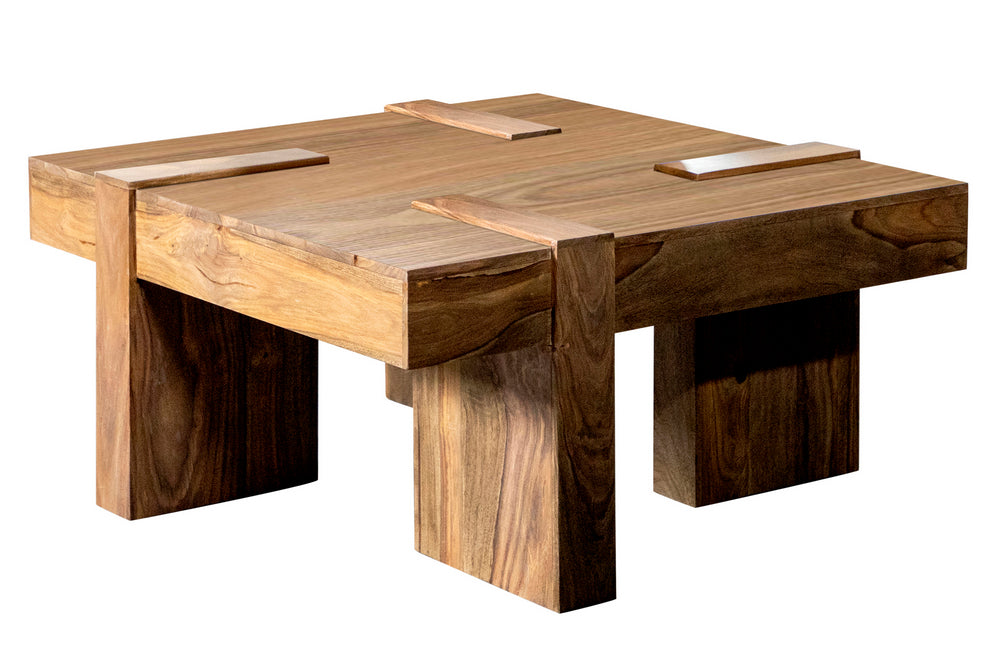 Emersyn Natural Sheesham Wood Square Coffee Table