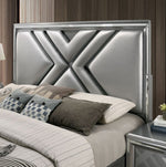 Emmeline Silver Leatherette/Wood King Bed